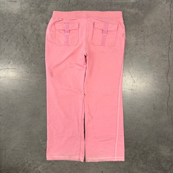 Vintage Y2K Wide Leg Flare Baby Pink Barbiecore Sweatpants Lounge Casual XXL - Picture 2 of 7